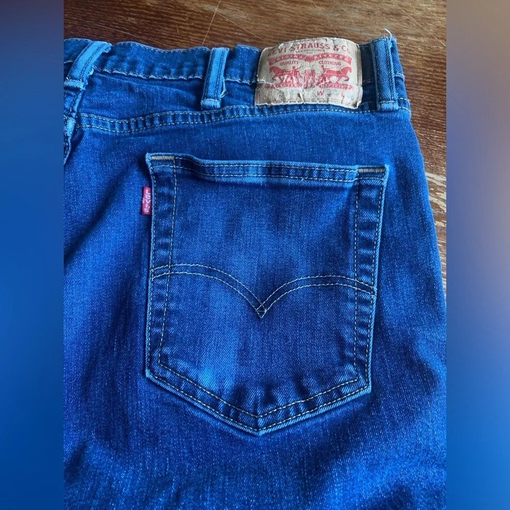 Levis 514‎ Straight Fit Mens Blue Denim Jeans Dark Wash W38 L36 Stretch